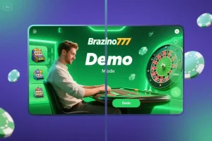 Comparación visual del modo demo y modo real en Brazino777.